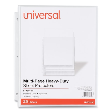 Top-Load Poly Sheet Protectors, Heavy Gauge, Letter Size, Clear, 25PK